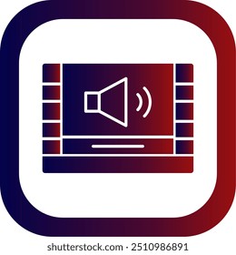 Descrição de áudio Glyph Gradient Round Corner Vetor Icon Design
