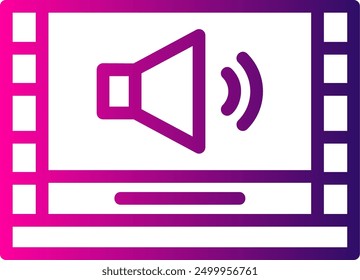 Audio description Line Gradient Vector Icon Design