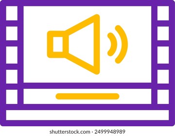 Audio description Line Two Color Vector Icon Design