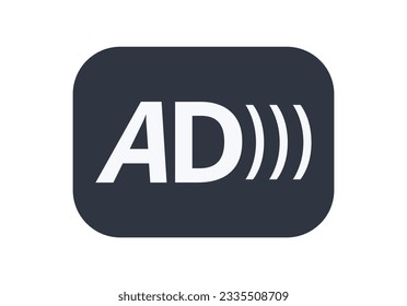 Audio Description Symbol. Concept of media and television.
