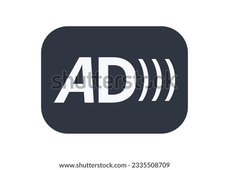 Audio Description Symbol. Concept of media and television.
