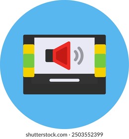 Audio descriptionFlat Multi Color Vector Icon Design