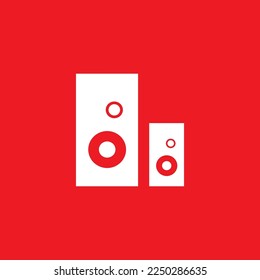Audio device icon, graphic resource template, vector illustration.