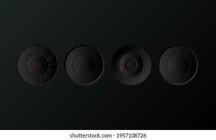 Audio device Volume control buttons on panels Graphic Equilizer Element EQ with speaker symbols