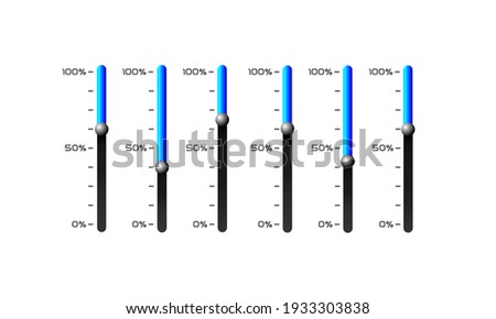Audio device Volume control sliders on panels Graphic Element EQ with speaker symbols