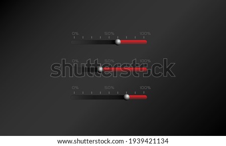 Audio device Volume control sliders on panels Graphic Element EQ with speaker symbols