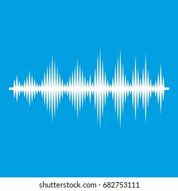 Audio digital equalizer technology icon white isolated on blue background vector illustration