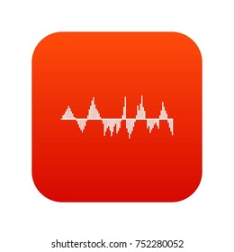 Audio digital equalizer technology icon digital red for any design isolated on white vector illustration