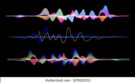 Audio digital equalizer technology, pulse musical.abstract of sound wave , light frequencies or bright equalizer . Neon colorful digital musical bar for technology concept svg