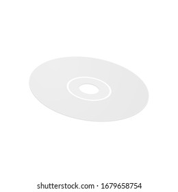Audio disc in gray tones on a white background
