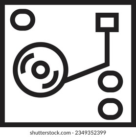 Icono de contorno del reproductor de disco de audio