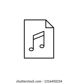 audio document file paper outline icon. Signs and symbols can be used for web, logo, mobile app, UI, UX