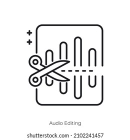 Audio Editing icon. Outline style icon design isolated on white background