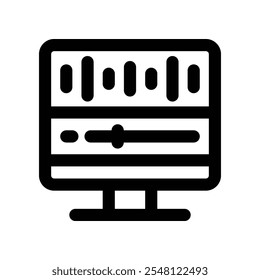 Audio-Bearbeitungssymbol. Vektorliniensymbol für Ihre Website, Ihr Handy, Ihre Präsentation und Ihr Logo-Design.