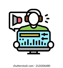audio editor color icon vector. audio editor sign. isolated symbol illustration