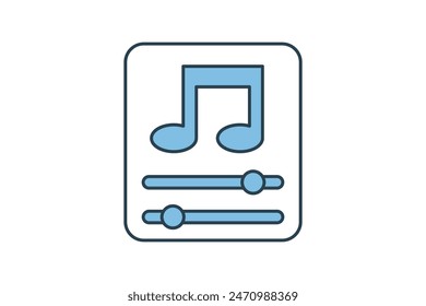 Audio Editor icon. icon related to edit tool. suitable for web site, app, user interfaces, printable etc. flat line icon style. simple vector design editable