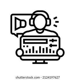 audio editor line icon vector. audio editor sign. isolated contour symbol black illustration