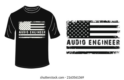 Audio Engineer With American Flag