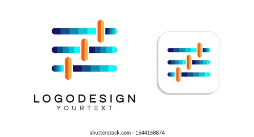 audio engineering logo design. icon vector colorful
