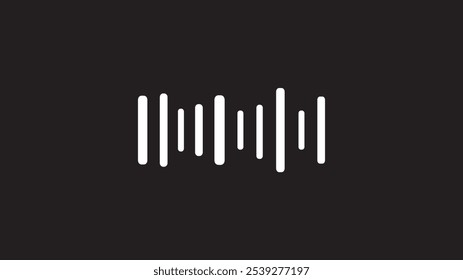 Audio Equaliser, Modern Radio Signal Modulation on black background.