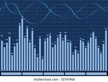 Audio Equalizer in blue color vector illustration