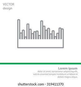Audio equalizer line icon technology, pulse musical. Vector illustration