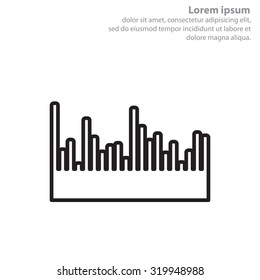 Audio equalizer line icon technology, pulse musical. Vector illustration