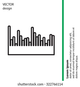 Audio equalizer line icon technology, pulse musical. Vector illustration