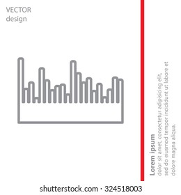 Audio equalizer line icon, technology, musical pulse. Vector illustration