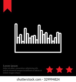 Audio equalizer line icon technology, pulse musical. Vector illustration