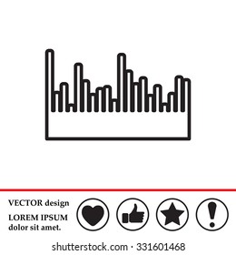 Audio equalizer line icon technology, pulse musical. Vector illustration