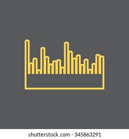 Audio equalizer line icon technology, pulse musical. Vector illustration