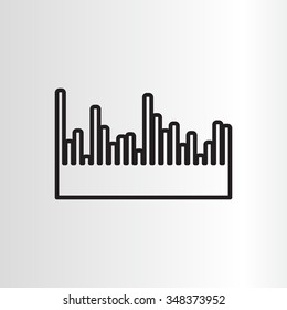 Audio equalizer line icon technology, pulse musical. Vector illustration