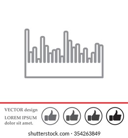 Audio equalizer line icon technology, pulse musical. Vector illustration