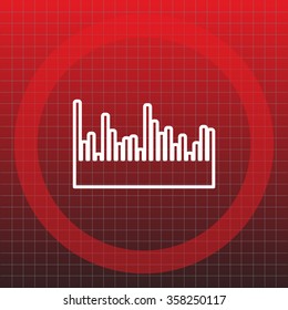 Audio equalizer line icon technology, pulse musical. Vector illustration