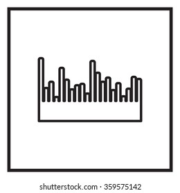 Audio equalizer line icon technology, pulse musical. Vector illustration