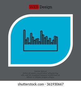 Audio equalizer line icon technology, pulse musical. Vector illustration
