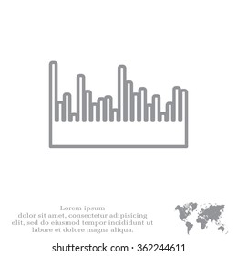 Audio equalizer line icon technology, pulse musical. Vector illustration