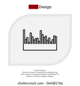 Audio equalizer line icon technology, pulse musical. Vector illustration