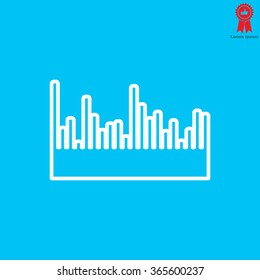 Audio equalizer line icon technology, pulse musical. Vector illustration