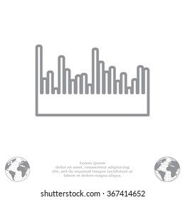 Audio equalizer line icon technology, pulse musical. Vector illustration