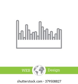 Audio equalizer line icon technology, pulse musical. Vector illustration