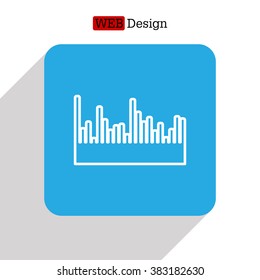 Audio equalizer line icon technology, pulse musical. Vector illustration