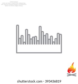 Audio equalizer line icon technology, pulse musical. Vector illustration