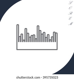 Audio equalizer line icon technology, pulse musical. Vector illustration