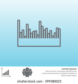 Audio equalizer line icon technology, pulse musical. Vector illustration