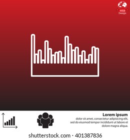 Audio equalizer line icon technology, pulse musical. Vector illustration