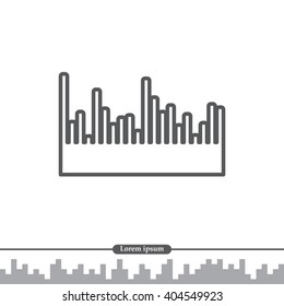 Audio equalizer line icon technology, pulse musical. Vector illustration