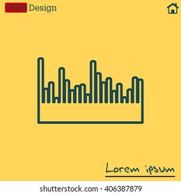 Audio equalizer line icon technology, pulse musical. Vector illustration