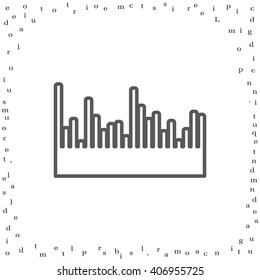 Audio equalizer line icon technology, pulse musical. Vector illustration